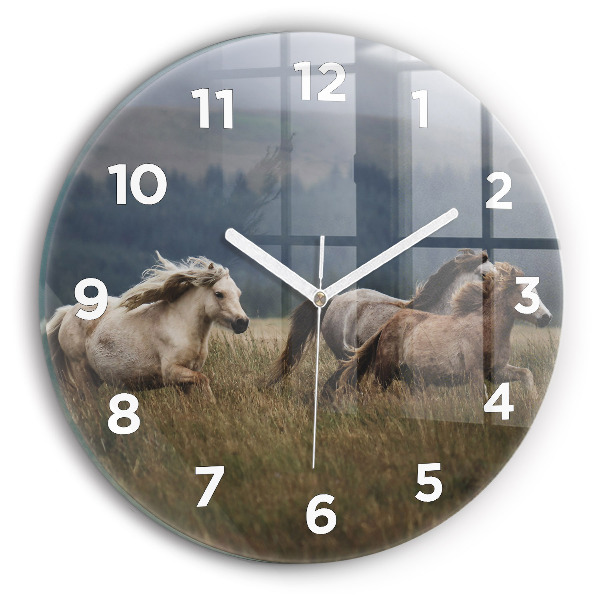 Reloj de pared redondo Caballos al galope