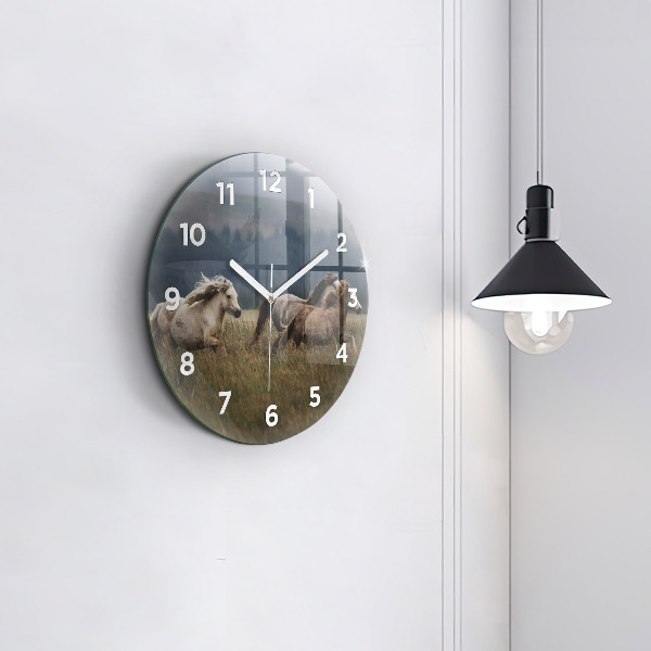 Reloj de pared redondo Caballos al galope
