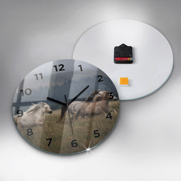 Reloj de pared redondo Caballos al galope