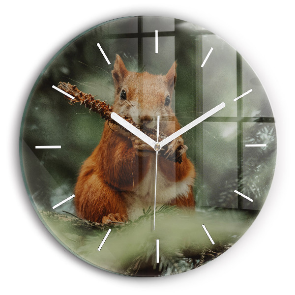 Reloj de pared redondo Ardilla y fauna salvaje
