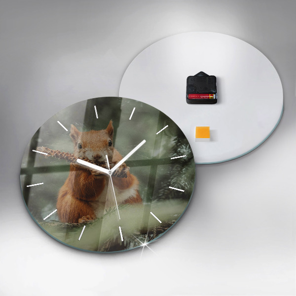Reloj de pared redondo Ardilla y fauna salvaje
