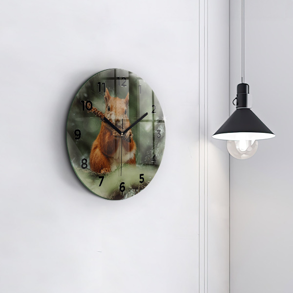 Reloj de pared redondo Ardilla y fauna salvaje