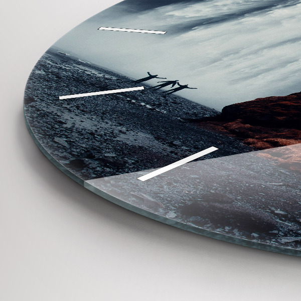 Reloj de pared redondo Cascada Paisaje de Islandia