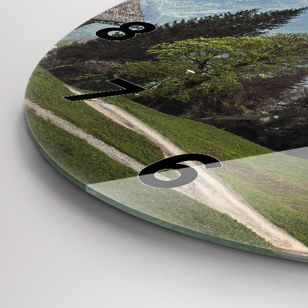 Reloj redondo pared Vista de montaña