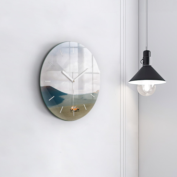 Reloj de cristal redondo Vehículo en el desierto de Kamchatka