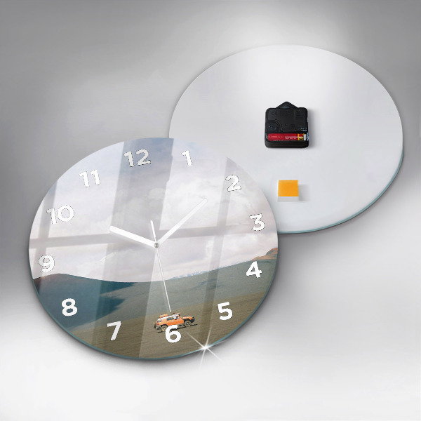 Reloj de cristal redondo Vehículo en el desierto de Kamchatka