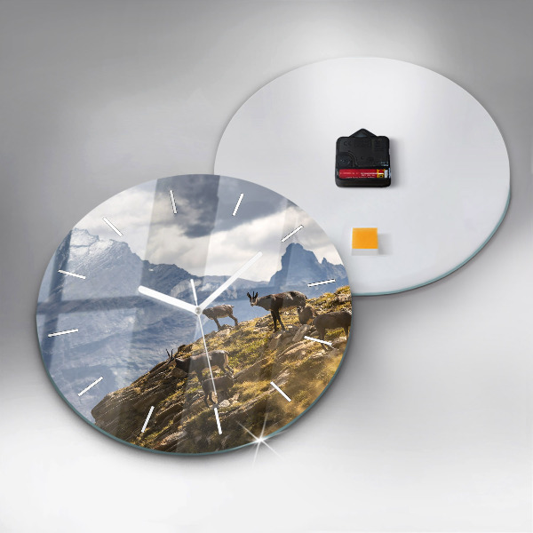 Reloj redondo pared Cabra en el Valle de Aosta
