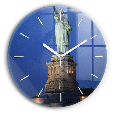 Reloj de cristal redondo Estatua de la Libertad en Nueva York
