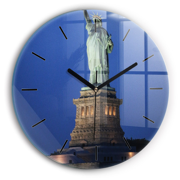 Reloj de cristal redondo Estatua de la Libertad en Nueva York