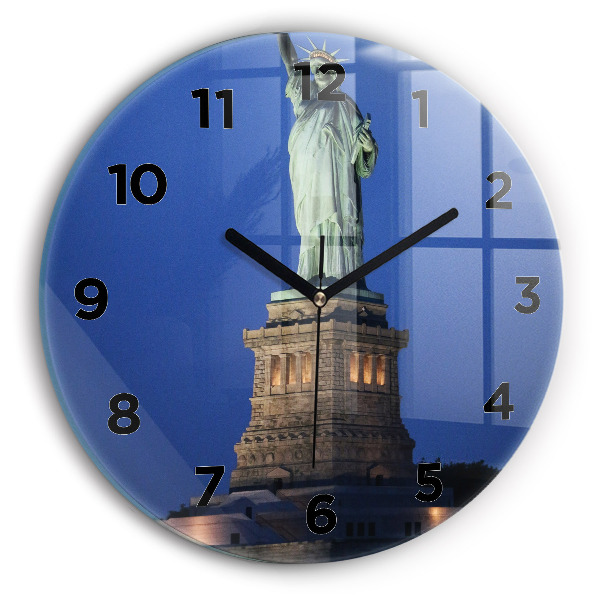 Reloj de cristal redondo Estatua de la Libertad en Nueva York