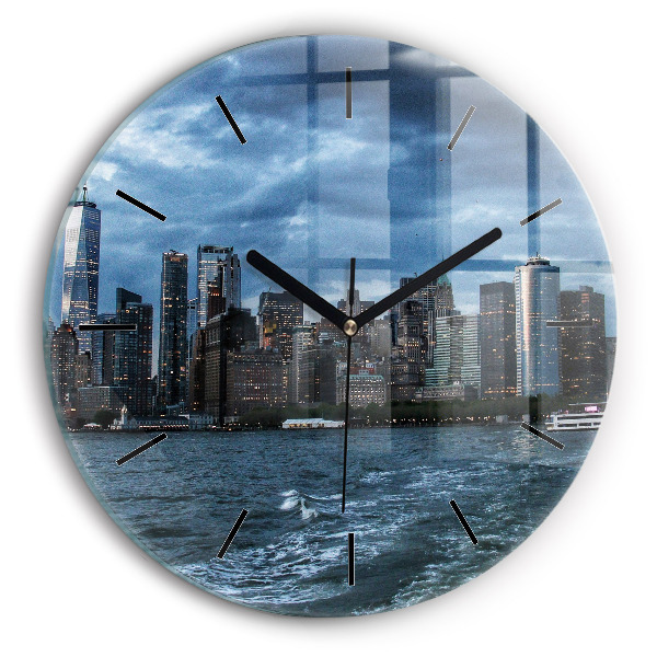 Reloj de cristal redondo Panorama de Nueva York
