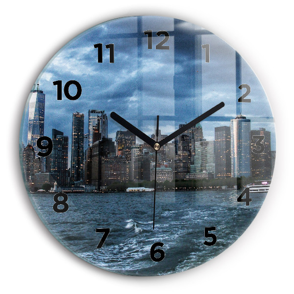 Reloj de cristal redondo Panorama de Nueva York