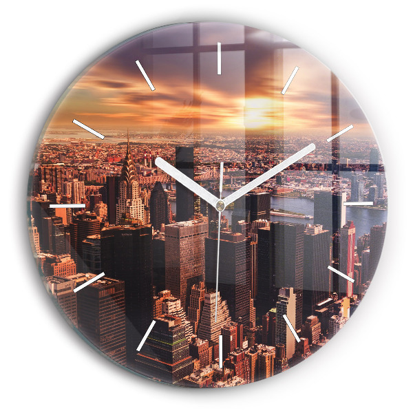 Reloj de pared redondo Panorama de la ciudad oeste