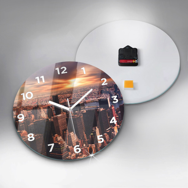 Reloj de pared redondo Panorama de la ciudad oeste