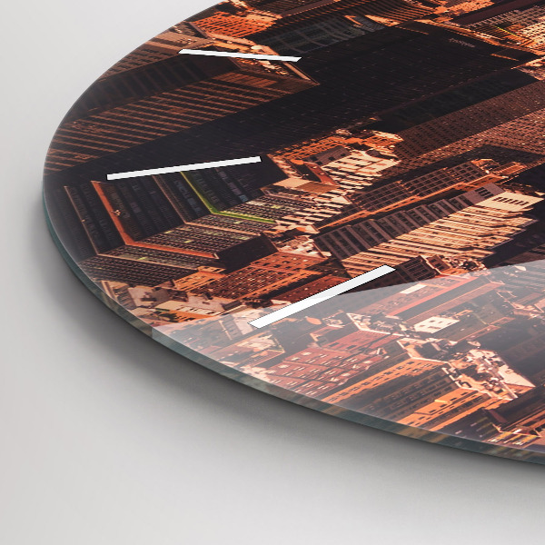 Reloj de pared redondo Panorama de la ciudad oeste