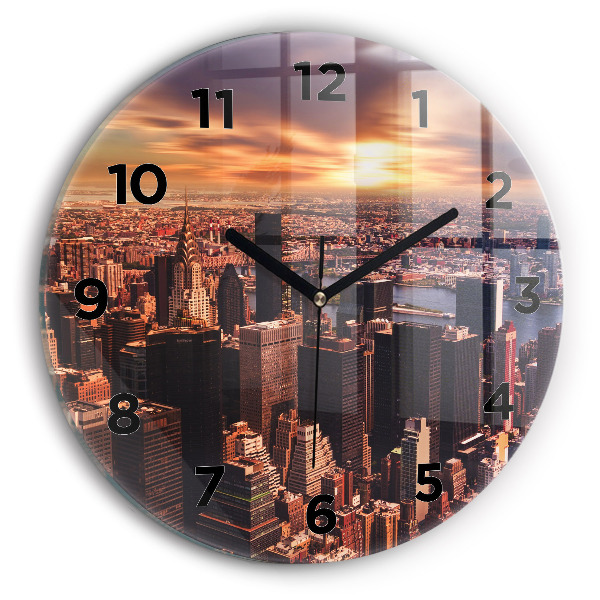 Reloj de pared redondo Panorama de la ciudad oeste