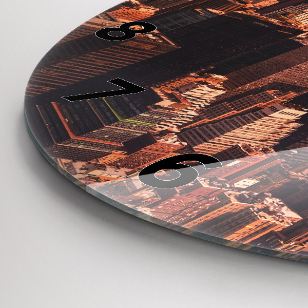 Reloj de pared redondo Panorama de la ciudad oeste