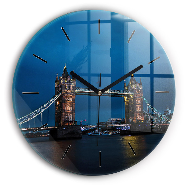 Reloj de pared redondo Tower Bridge Londres de noche