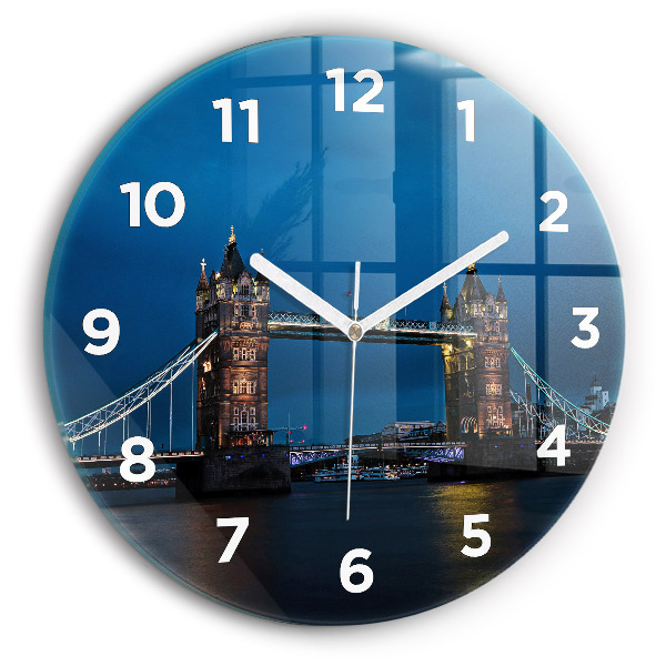 Reloj de pared redondo Tower Bridge Londres de noche