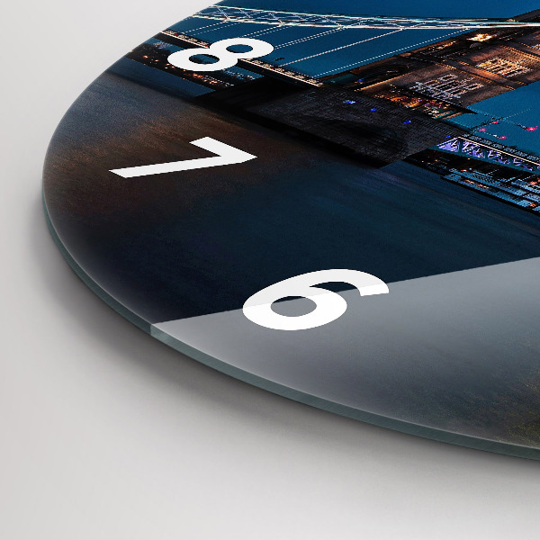 Reloj de pared redondo Tower Bridge Londres de noche