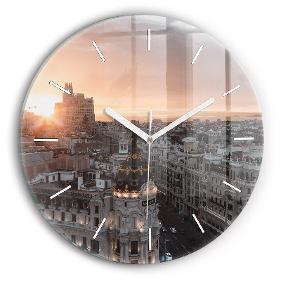 Reloj de pared redondo Ciudades al atardecer