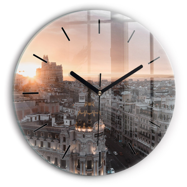 Reloj de pared redondo Ciudades al atardecer