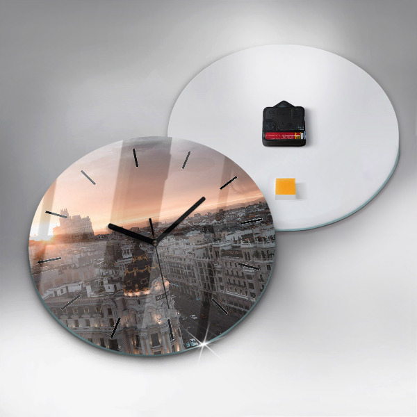 Reloj de pared redondo Ciudades al atardecer