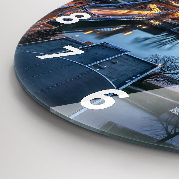 Reloj de pared redondo Wrocław desde un dron