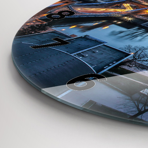 Reloj de pared redondo Wrocław desde un dron