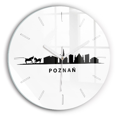 Reloj de pared redondo Gráfico del horizonte de Poznan