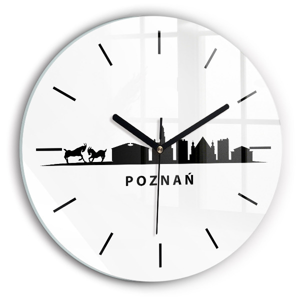 Reloj de pared redondo Gráfico del horizonte de Poznan