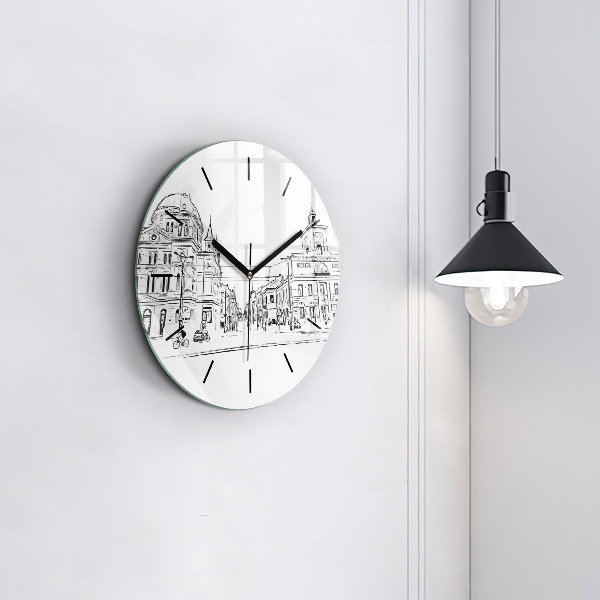 Reloj de cristal redondo Ilustración de la ciudad de Poznan
