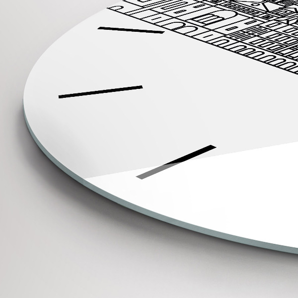 Reloj redondo pared Łódź arquitectura panorama