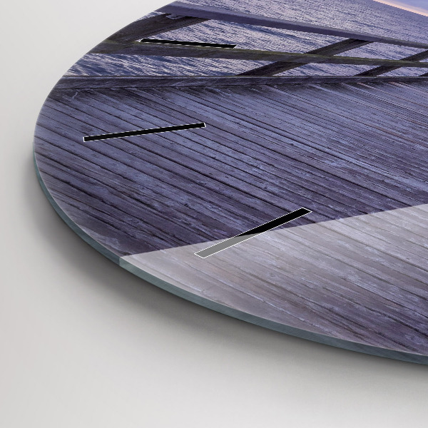 Reloj de cristal redondo Muelle en el mar Báltico