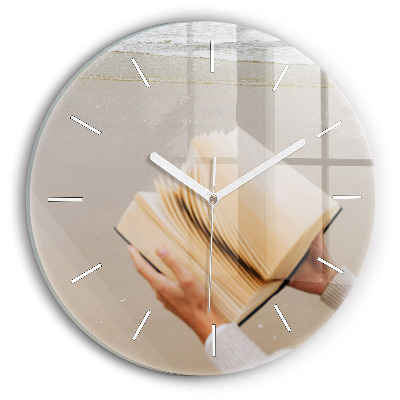 Reloj de pared redondo Un momento con un libro