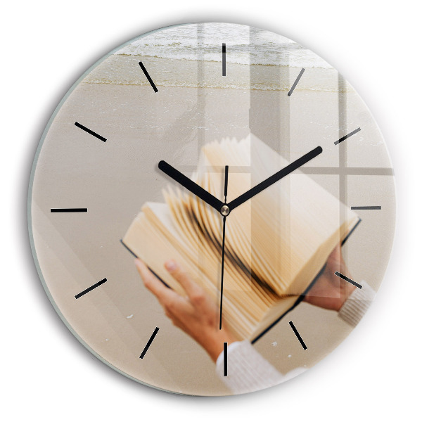 Reloj de pared redondo Un momento con un libro