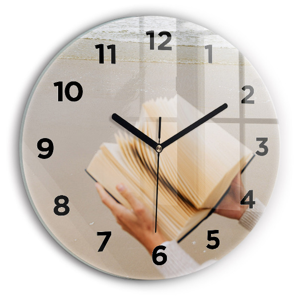 Reloj de pared redondo Un momento con un libro