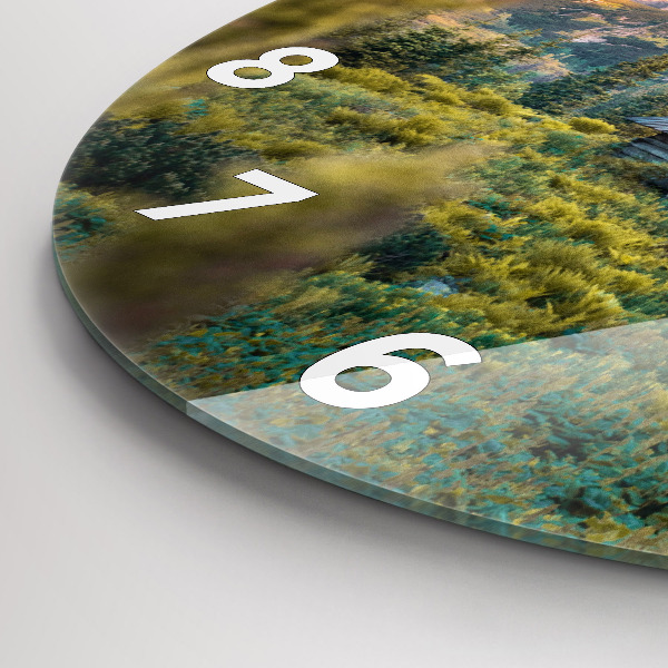 Reloj de cristal redondo Cabaña en los montes Tatra