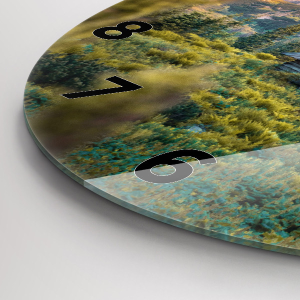 Reloj de cristal redondo Cabaña en los montes Tatra