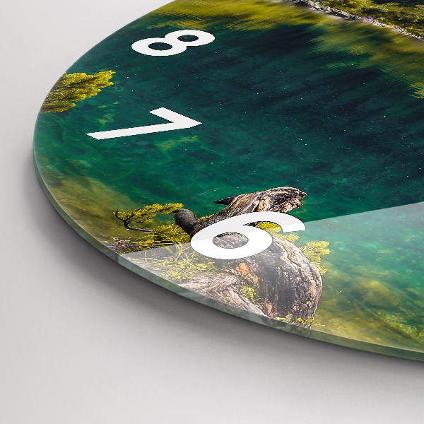 Reloj de pared redondo Morskie Oko en los montes Tatra