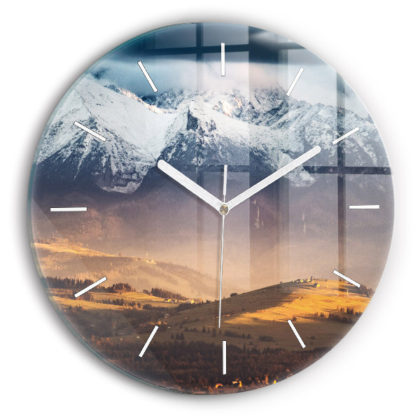 Reloj de pared redondo Panorama invernal de los Tatras