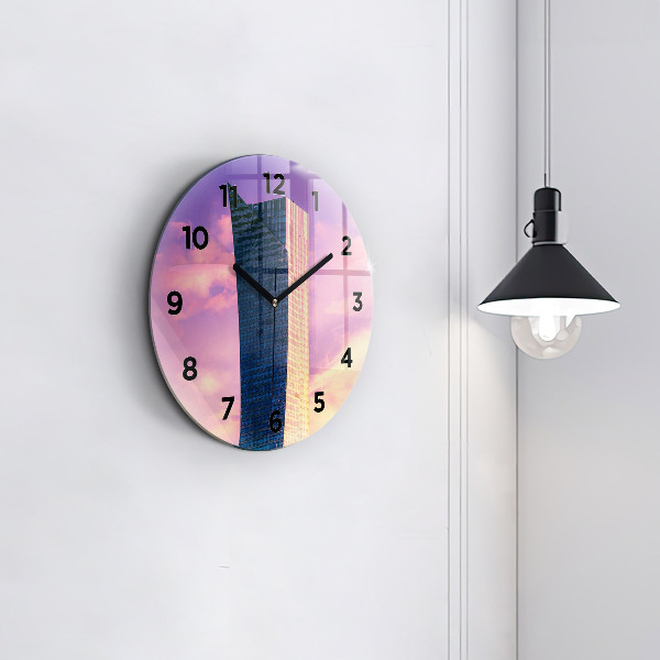 Reloj de cristal redondo Rascacielos en Varsovia