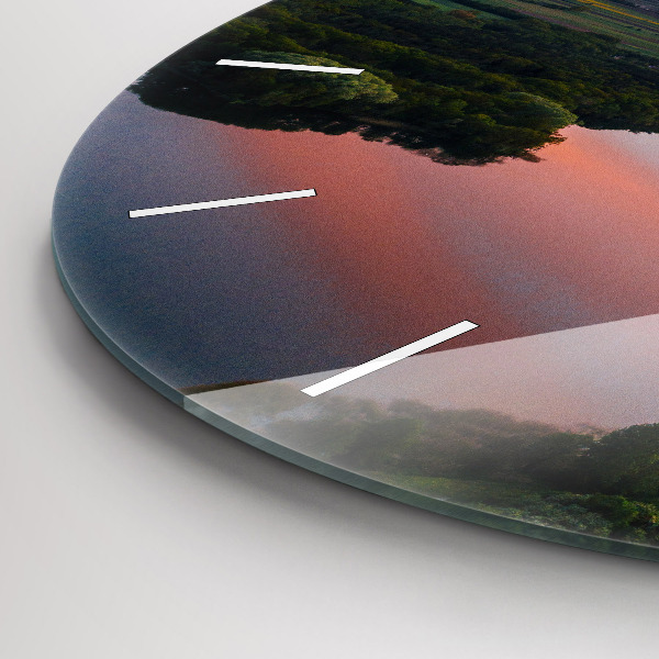 Reloj de pared redondo Lago a vista de pájaro