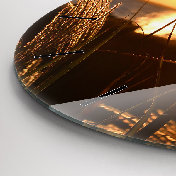 Reloj redondo pared Trigo en la hora dorada