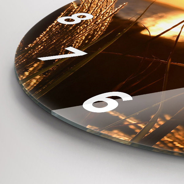 Reloj redondo pared Trigo en la hora dorada