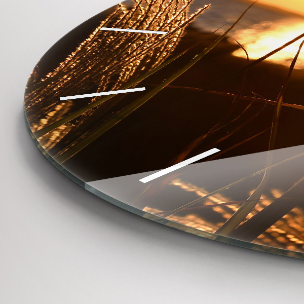 Reloj redondo pared Trigo en la hora dorada