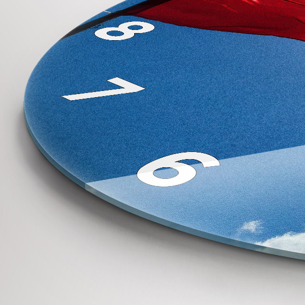 Reloj de pared redondo Bandera polaca contra el cielo