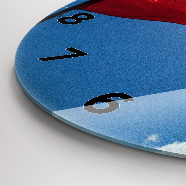 Reloj de pared redondo Bandera polaca contra el cielo