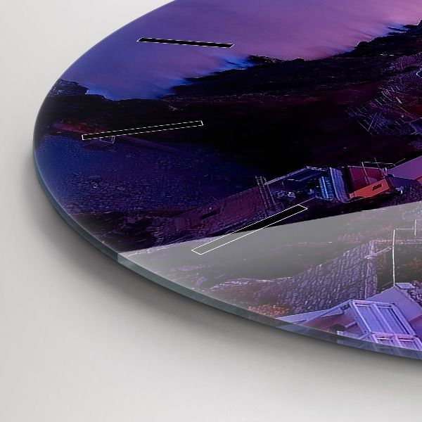 Reloj de cristal redondo Pie de foto