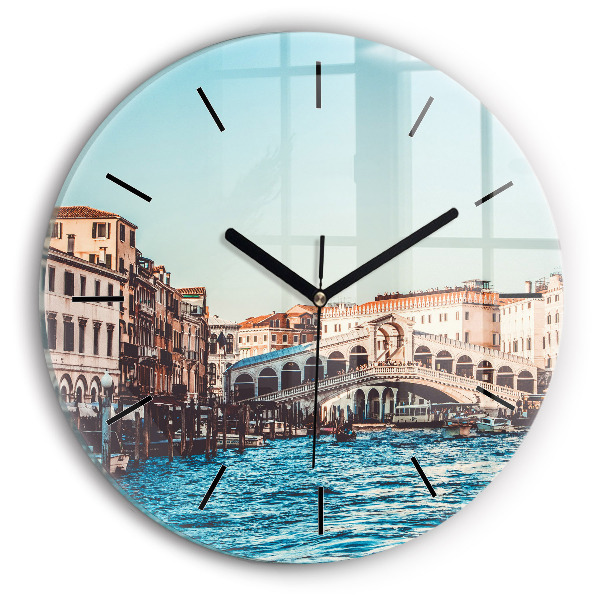 Reloj de cristal redondo Puente de Rialto en Venecia